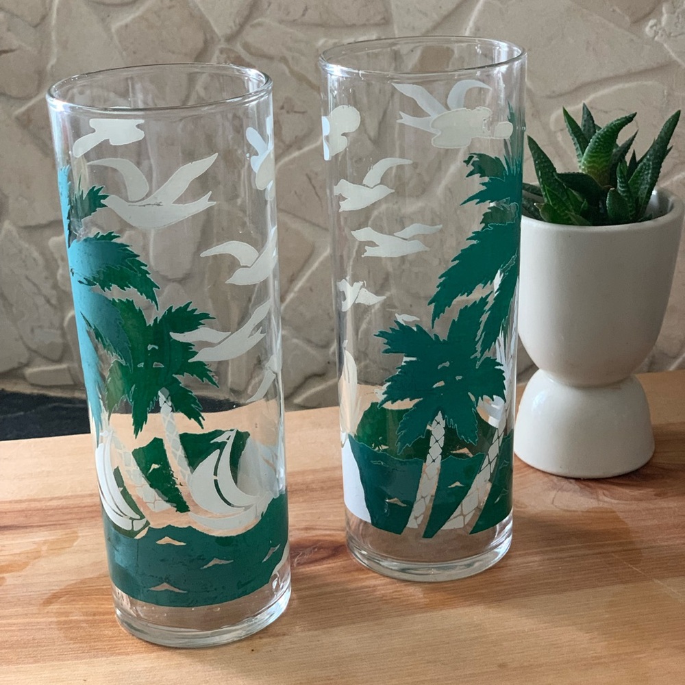 Libbey | Set of 2 | Tropical Style Tom Collins Glasses